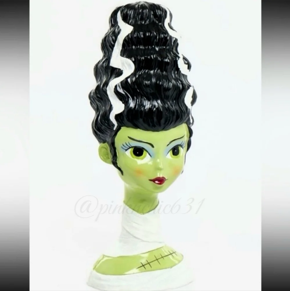 Viral Tiktok Bride Of Frankenstein Head Halloween Bust Figurine Statue